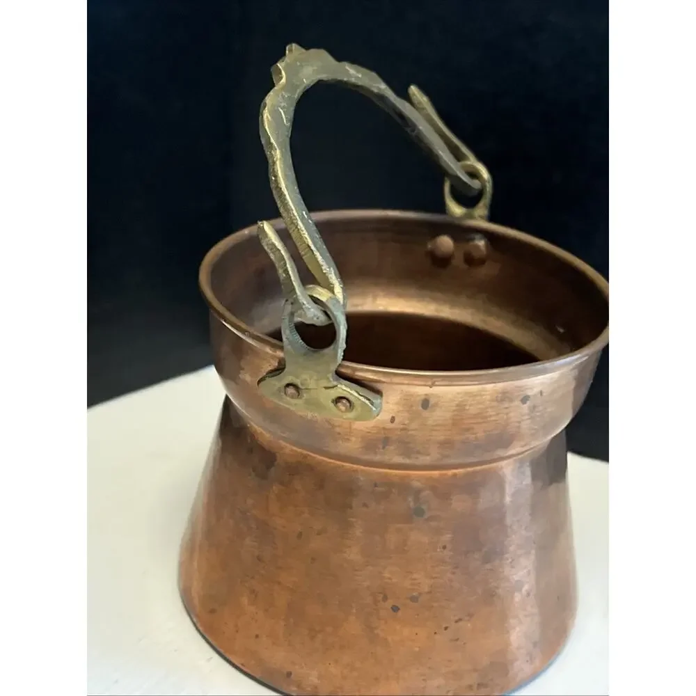 Vintage Turkish Solid Copper Pot Kettle 3-1/4